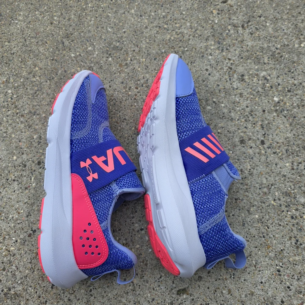 Under Armour Kids Blue and Pink Sneakers Youth Girls 4.5Y
